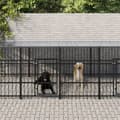 Miniatyrbilde 1 av 6: vidaXL Utendørs hundegård med tak stål 15,02 m²
