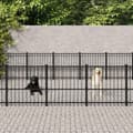 Miniatyrbilde 8 av 8: vidaXL Utendørs hundegård stål 18,82 m²