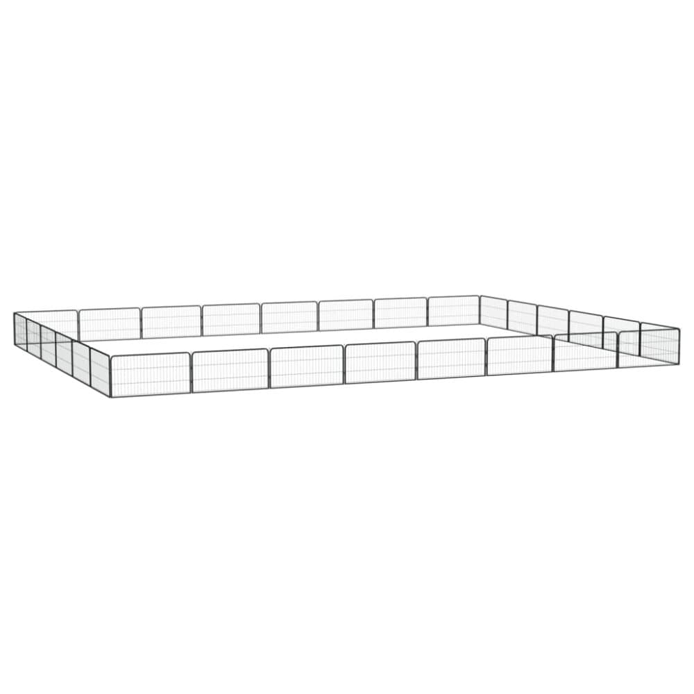 vidaXL Hundbur 28 paneler svart 100x50 cm pulverlackerat stål