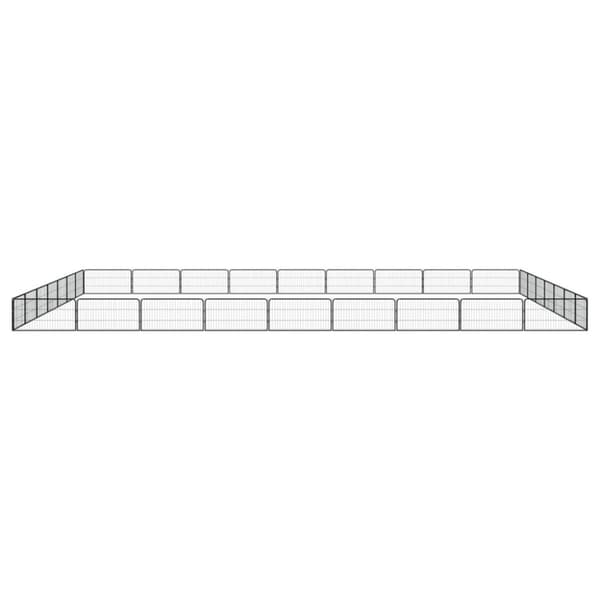 vidaXL Hundegrind med 32 paneler svart 100x50 cm pulverlakkert stål