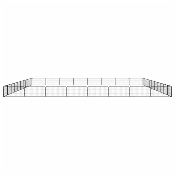 vidaXL Hundegrind med 36 paneler svart 100x50 cm pulverlakkert stål