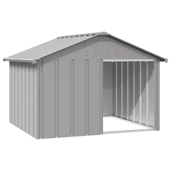 vidaXL hundehus 116,5x103x81,5 cm galvaniseret stål grå