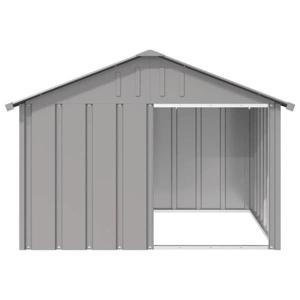 vidaXL hundehus 116,5x103x81,5 cm galvaniseret stål grå