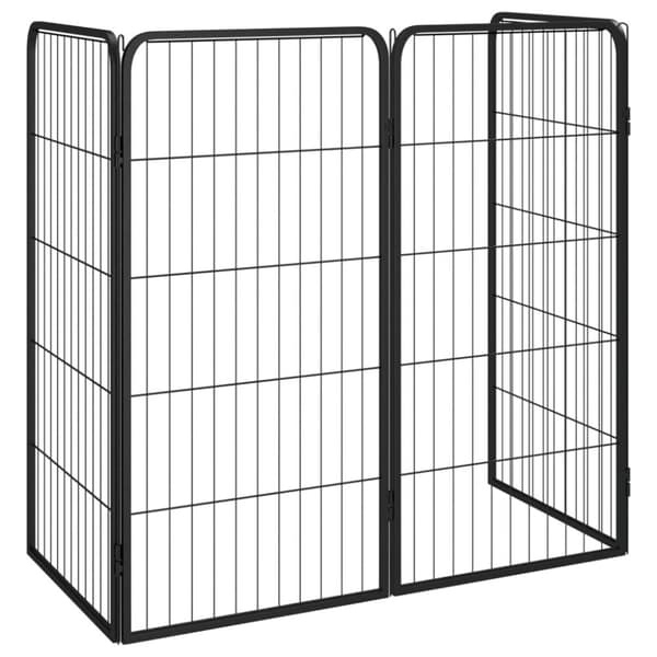 vidaXL hundegård 50x100 cm 4 paneler pulverlakeret stål sort