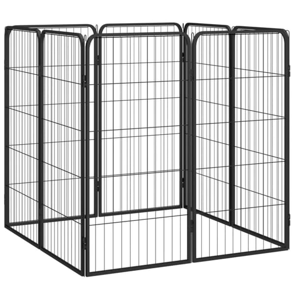 vidaXL 8-panels hundegård 50x100 cm pulverlakeret stål sort