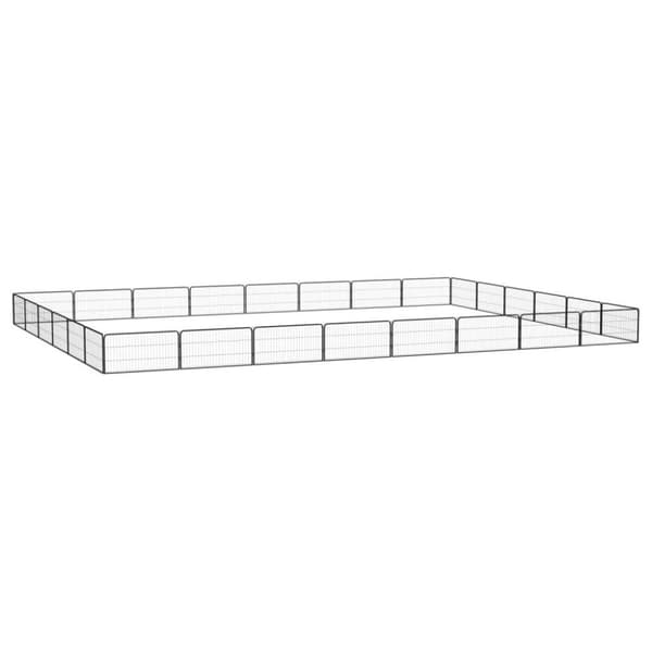 vidaXL 28-panels hundegård 100x50 cm pulverlakeret stål sort