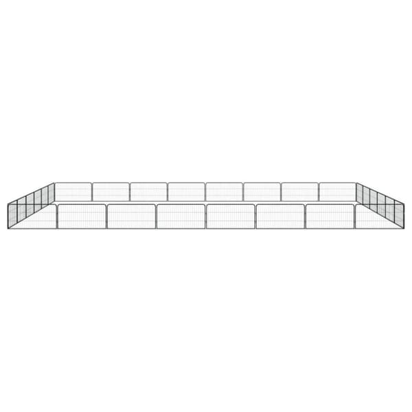 vidaXL 28-panels hundegård 100x50 cm pulverlakeret stål sort