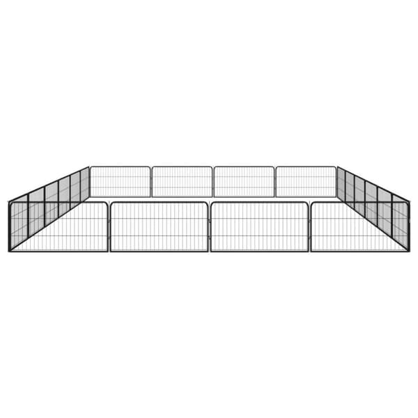 vidaXL 20-panels hundegård 100x50 cm pulverlakeret stål sort