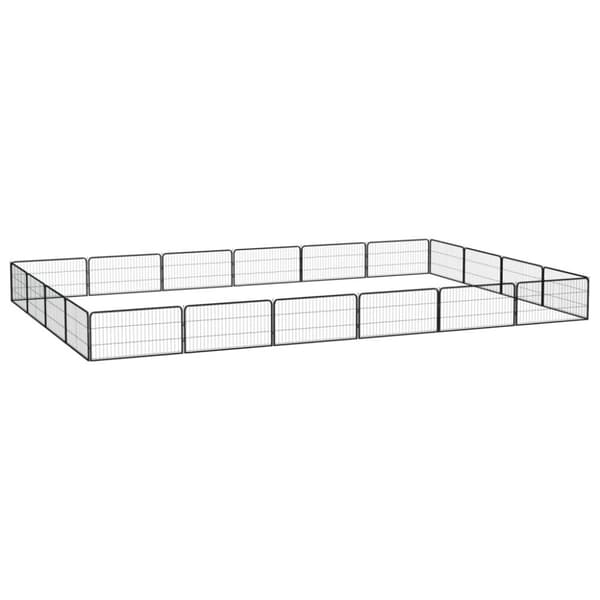 vidaXL 20-panels hundegård 100x50 cm pulverlakeret stål sort