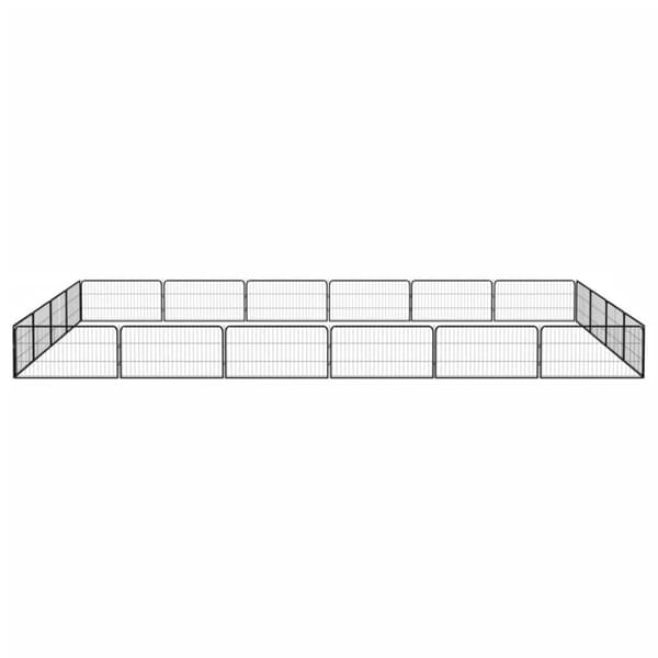 vidaXL 20-panels hundegård 100x50 cm pulverlakeret stål sort