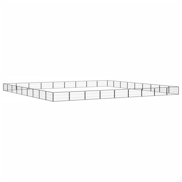 vidaXL 36-panels hundegård 100x50 cm pulverlakeret stål sort