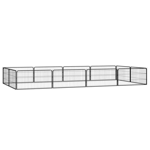 vidaXL Koiranhäkki 12 paneelia musta 100x50 cm jauhemaalattu teräs