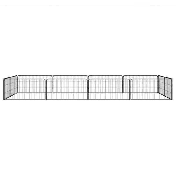 vidaXL Koiranhäkki 12 paneelia musta 100x50 cm jauhemaalattu teräs