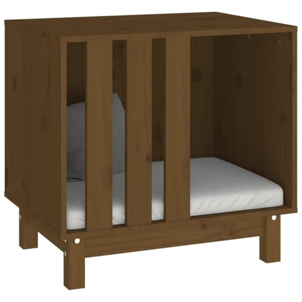 vidaXL Hundeseng honningbrun 60x45x57 cm heltre furu