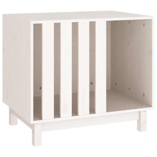 vidaXL Hundkoja vit 70x50x62 cm massiv furu