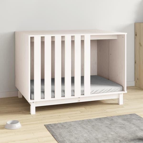 vidaXL Hundkoja vit 100x70x72 cm massiv furu