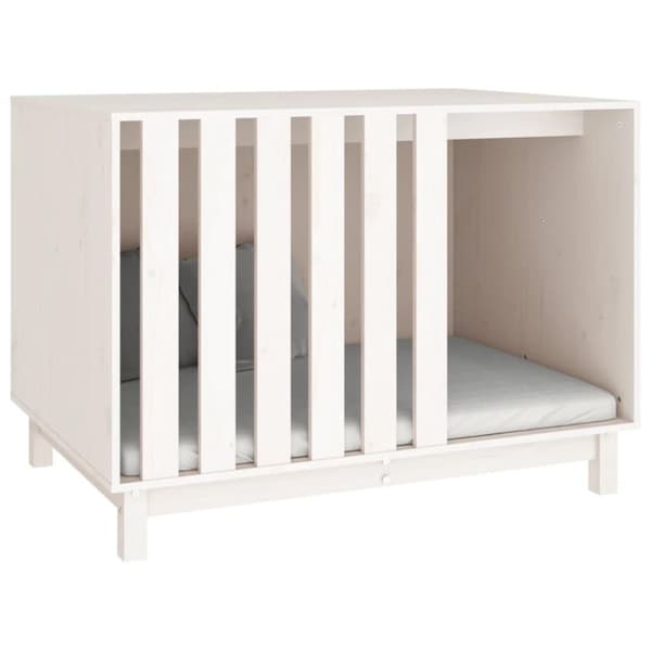 vidaXL Hundkoja vit 100x70x72 cm massiv furu