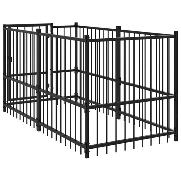 vidaXL Hundebur svart 193,5x97x100 cm stål