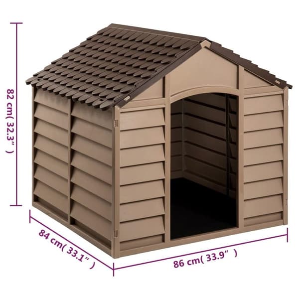 vidaXL hundehus 86x84x82 cm polypropylen brun