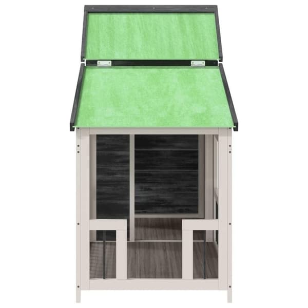 vidaXL Hundekennel grå 143x60,5x109 cm heltre furu