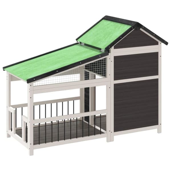 vidaXL Hundekennel grå 143x60,5x109 cm heltre furu