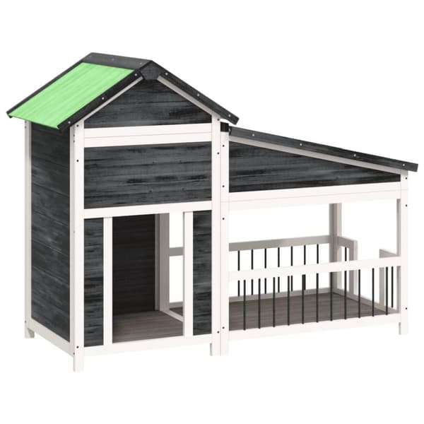 vidaXL Hundekennel grå 143x60,5x109 cm heltre furu