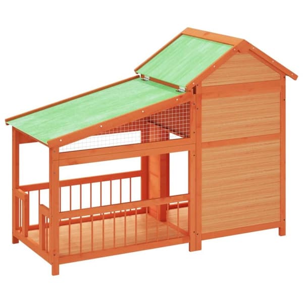 vidaXL Hundgård brun 143x60,5x109 massiv furu