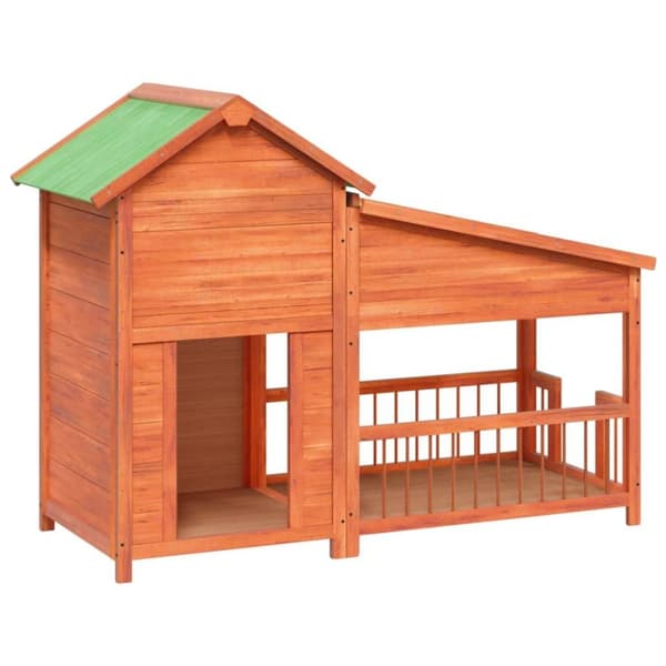 vidaXL Hundgård brun 143x60,5x109 massiv furu