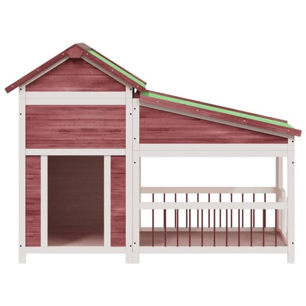 vidaXL hundehus 143x60,5x109 cm massivt fyrretræ mokkafarvet