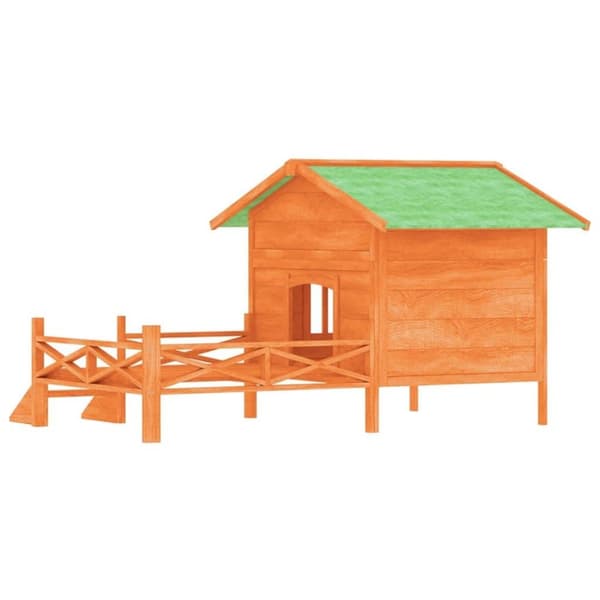 vidaXL hundehus 159x120x88,5 cm massivt fyrretræ brun