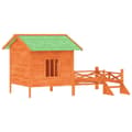 Miniatyrbillede 1 af 8: vidaXL hundehus 159x120x88,5 cm massivt fyrretræ brun