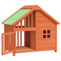 Miniatyrbilde 3 av 8: vidaXL Hundekennel brun 96x60,5x87 cm heltre furu