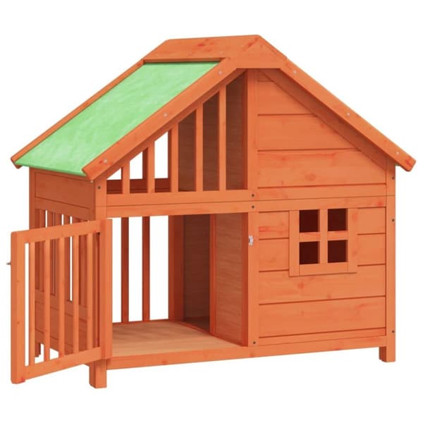 vidaXL Hundekennel brun 96x60,5x87 cm heltre furu