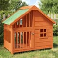 Miniatyrbilde 8 av 8: vidaXL Hundekennel brun 96x60,5x87 cm heltre furu