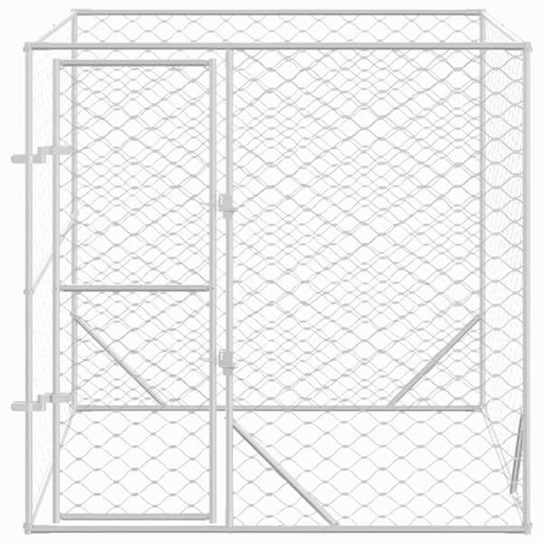 vidaXL udendørs hundegård 2x2x2 m galvaniseret stål sølvfarvet
