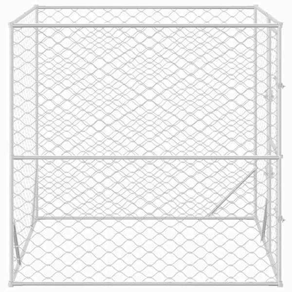 vidaXL udendørs hundegård 2x2x2 m galvaniseret stål sølvfarvet