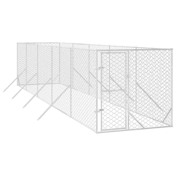 vidaXL Hundgård för utomhusbruk silver 2x10x2 m galvaniserat stål