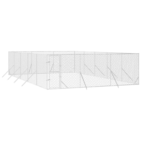 vidaXL Hundgård för utomhusbruk silver 6x10x2 m galvaniserat stål