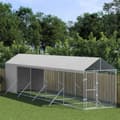 Pikkukuva 1 / 4: vidaXL Koiran ulkohäkki katolla hopea 2x10x2,5 m galvanoitu teräs