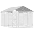 Miniatyrbilde 3 av 4: vidaXL Utendørs hundekennel sølv 3x4,5x2,5 m galvanisert stål