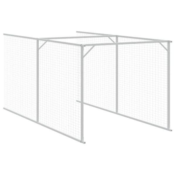 vidaXL hundehus med løbegård 110x405x110 cm galvaniseret stål antracit