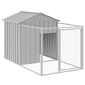 Miniatyrbilde 5 av 8: vidaXL Hundehus med tak lysegrå 117x405x123 cm galvanisert stål