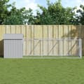 Miniatyrbilde 8 av 8: vidaXL Hundehus med tak lysegrå 117x405x123 cm galvanisert stål