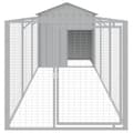 Miniatyrbilde 2 av 8: vidaXL Hundehus med tak lysegrå 117x405x123 cm galvanisert stål