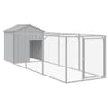 Miniatyrbilde 1 av 8: vidaXL Hundehus med tak lysegrå 117x405x123 cm galvanisert stål