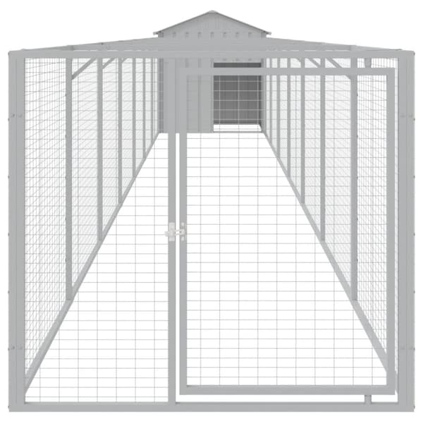 vidaXL hundehus med tag 117x813x123 cm galvaniseret stål lysegrå