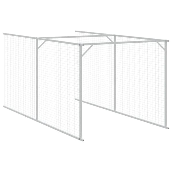 vidaXL Hundehus med gård antrasitt 110x813x110 cm galvanisert stål