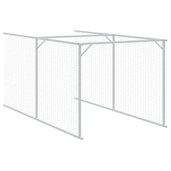 vidaXL Hundehus med tak antrasitt 117x609x123 cm galvanisert stål