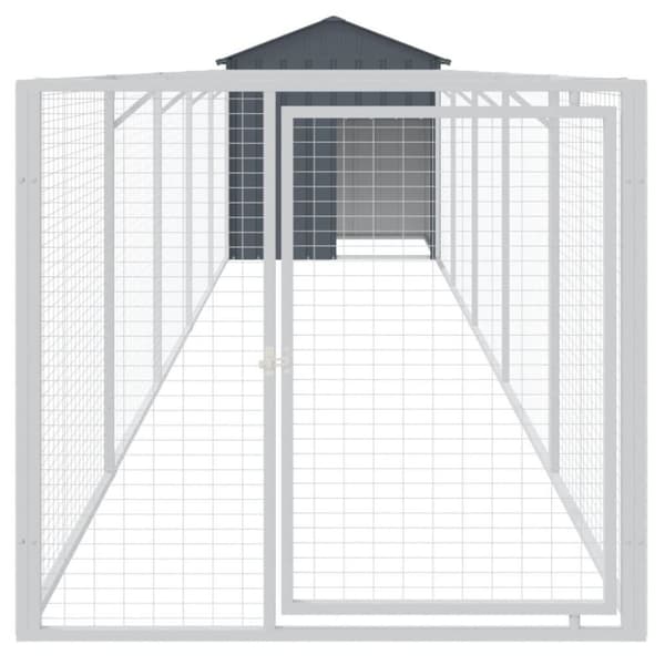 vidaXL Hundehus med tak antrasitt 117x609x123 cm galvanisert stål