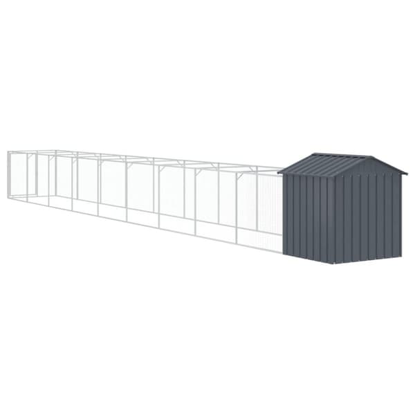 vidaXL Hundehus med tak antrasitt 117x1017x123 cm galvanisert stål